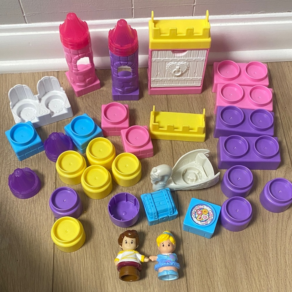 Fisher Price Little People Castle Blocks, Swan Boat, Cinderella and Prince